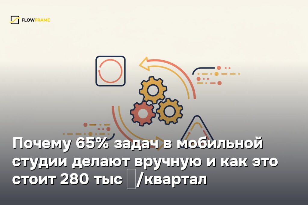 Почему 65% задач в мобильной студии делают вручную и как это стоит 280 тыс ₽/квартал
